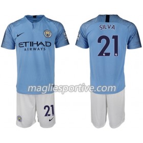 Completo Calcio Manchester City SILVA 21 Bambino Divisa Prima 2018/2019